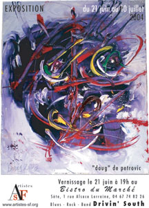affiche Expo Doug Petrovic à Sète 2004